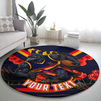 Personalised Adelaide Crows ANZAC Round Carpet Military Remembrance Australian Football Mascot Camouflage