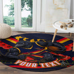 Personalised Adelaide Crows ANZAC Round Carpet Military Remembrance Australian Football Mascot Camouflage