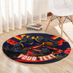 Personalised Adelaide Crows ANZAC Round Carpet Military Remembrance Australian Football Mascot Camouflage