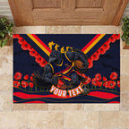 Personalised Adelaide Crows ANZAC Rubber Doormat Military Remembrance Australian Football Mascot Camouflage