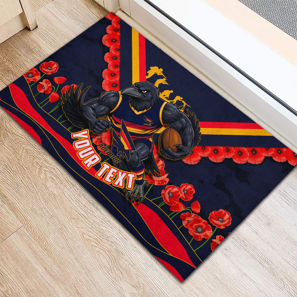 Personalised Adelaide Crows ANZAC Rubber Doormat Military Remembrance Australian Football Mascot Camouflage