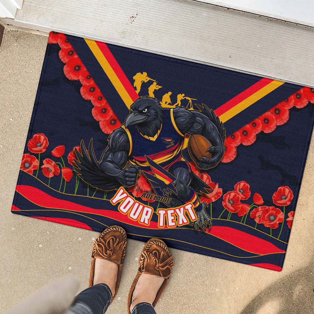 Personalised Adelaide Crows ANZAC Rubber Doormat Military Remembrance Australian Football Mascot Camouflage