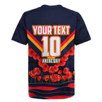 Personalised Adelaide Crows ANZAC Rugby Jersey Military Remembrance Australian Football Mascot Camouflage