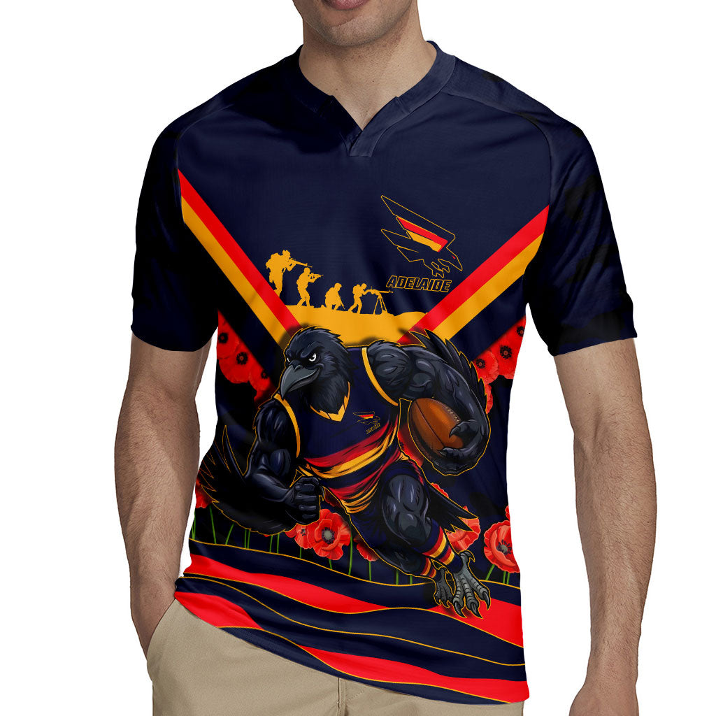 Personalised Adelaide Crows ANZAC Rugby Jersey Military Remembrance Australian Football Mascot Camouflage