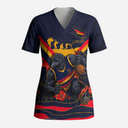 Personalised Adelaide Crows ANZAC Scrub Top Military Remembrance Australian Football Mascot Camouflage