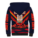 Personalised Adelaide Crows ANZAC Sherpa Hoodie Military Remembrance Australian Football Mascot Camouflage