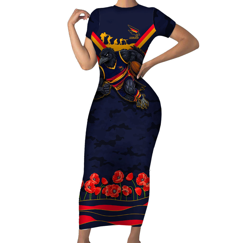 Personalised Adelaide Crows ANZAC Short Sleeve Bodycon Dress Military Remembrance Australian Football Mascot Camouflage