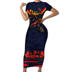 Personalised Adelaide Crows ANZAC Short Sleeve Bodycon Dress Military Remembrance Australian Football Mascot Camouflage