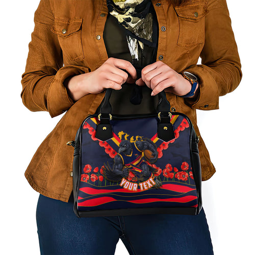 Personalised Adelaide Crows ANZAC Shoulder Handbag Military Remembrance Australian Football Mascot Camouflage