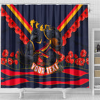 Personalised Adelaide Crows ANZAC Shower Curtain Military Remembrance Australian Football Mascot Camouflage