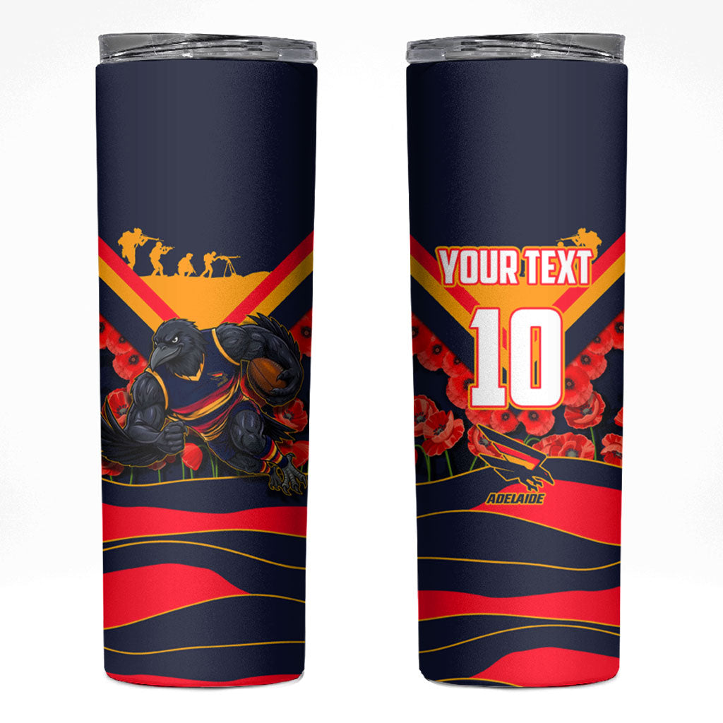 Personalised Adelaide Crows ANZAC Skinny Tumbler Military Remembrance Australian Football Mascot Camouflage