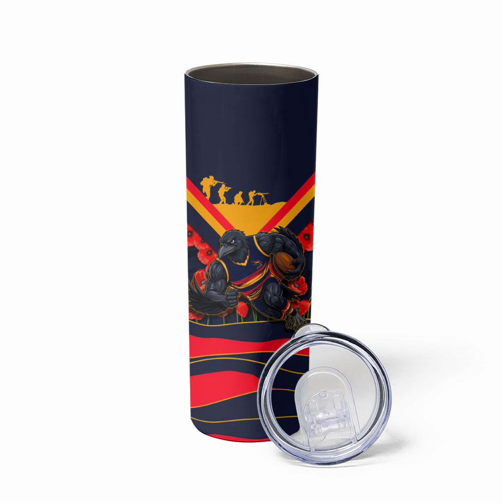 Personalised Adelaide Crows ANZAC Skinny Tumbler Military Remembrance Australian Football Mascot Camouflage