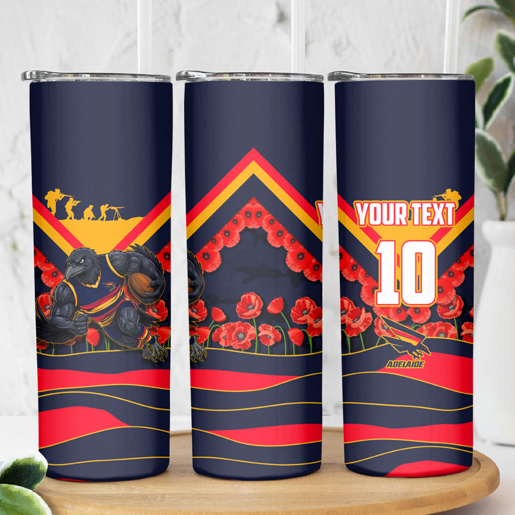 Personalised Adelaide Crows ANZAC Skinny Tumbler Military Remembrance Australian Football Mascot Camouflage