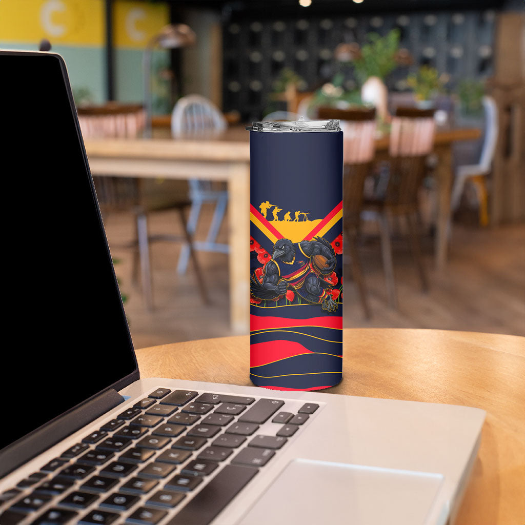 Personalised Adelaide Crows ANZAC Skinny Tumbler Military Remembrance Australian Football Mascot Camouflage