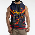 Personalised Adelaide Crows ANZAC Sleeveless Zip Hoodie Military Remembrance Australian Football Mascot Camouflage