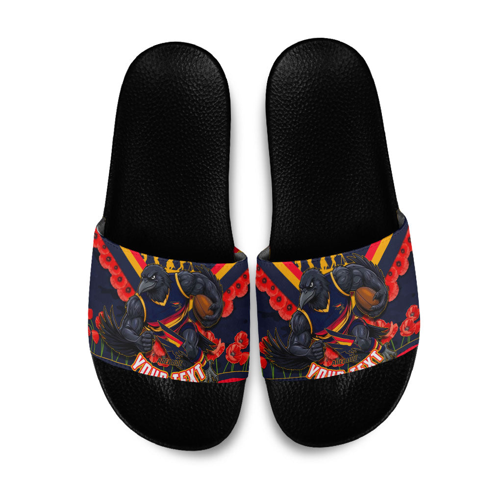 Personalised Adelaide Crows ANZAC Slide Sandals Military Remembrance Australian Football Mascot Camouflage