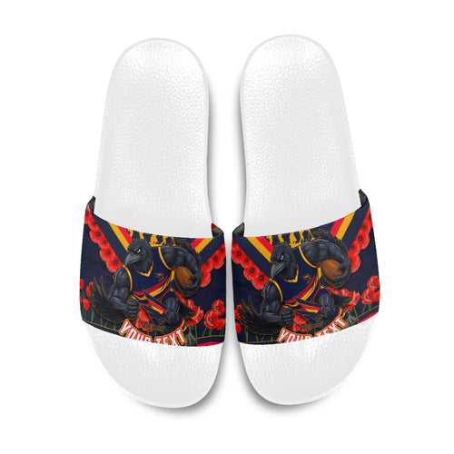 Personalised Adelaide Crows ANZAC Slide Sandals Military Remembrance Australian Football Mascot Camouflage