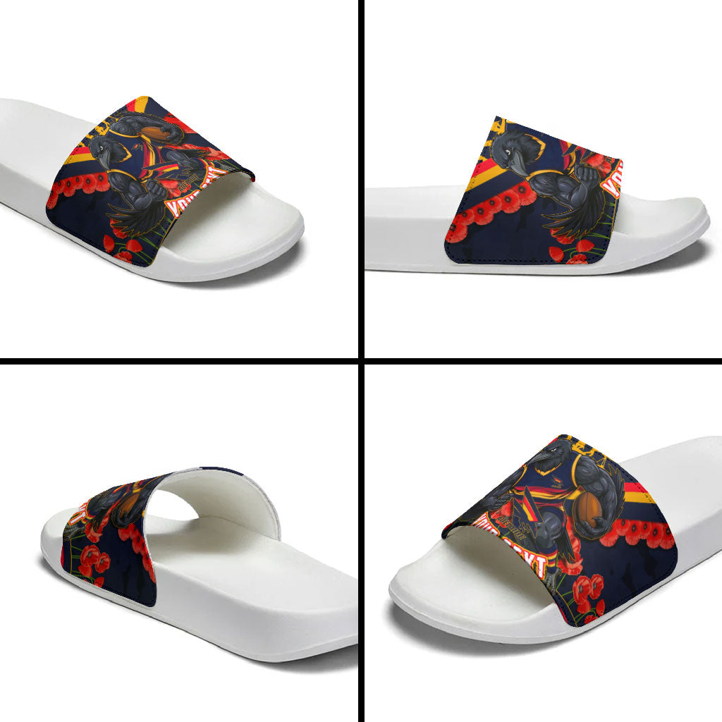 Personalised Adelaide Crows ANZAC Slide Sandals Military Remembrance Australian Football Mascot Camouflage