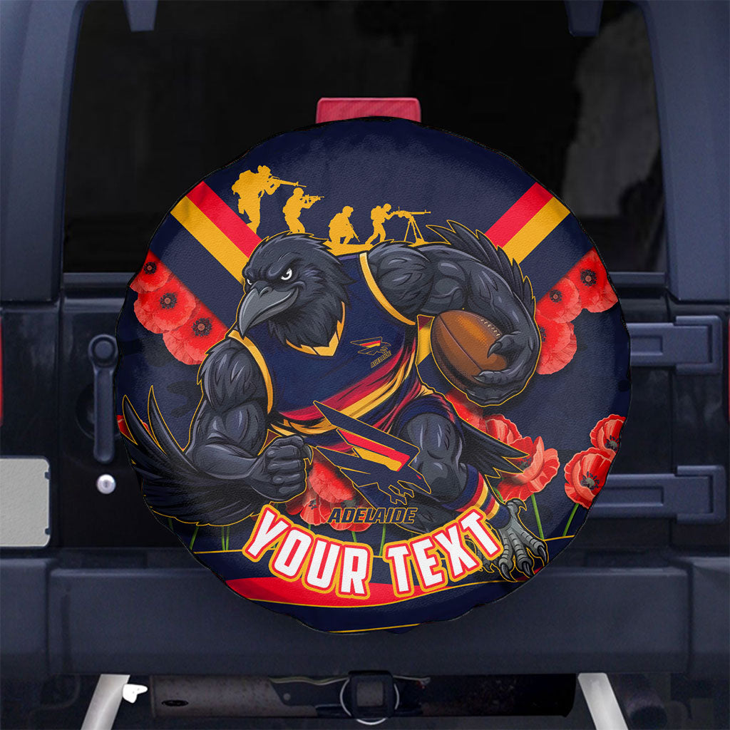 Personalised Adelaide Crows ANZAC Spare Tire Cover Military Remembrance Australian Football Mascot Camouflage
