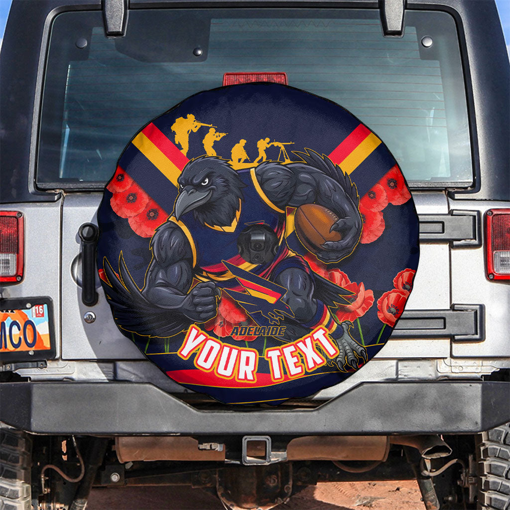 Personalised Adelaide Crows ANZAC Spare Tire Cover Military Remembrance Australian Football Mascot Camouflage