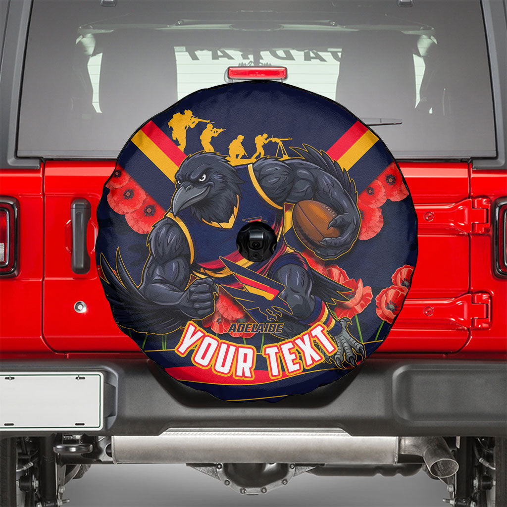 Personalised Adelaide Crows ANZAC Spare Tire Cover Military Remembrance Australian Football Mascot Camouflage
