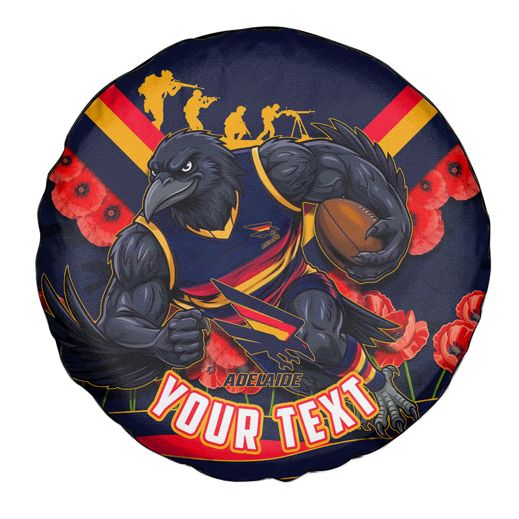 Personalised Adelaide Crows ANZAC Spare Tire Cover Military Remembrance Australian Football Mascot Camouflage