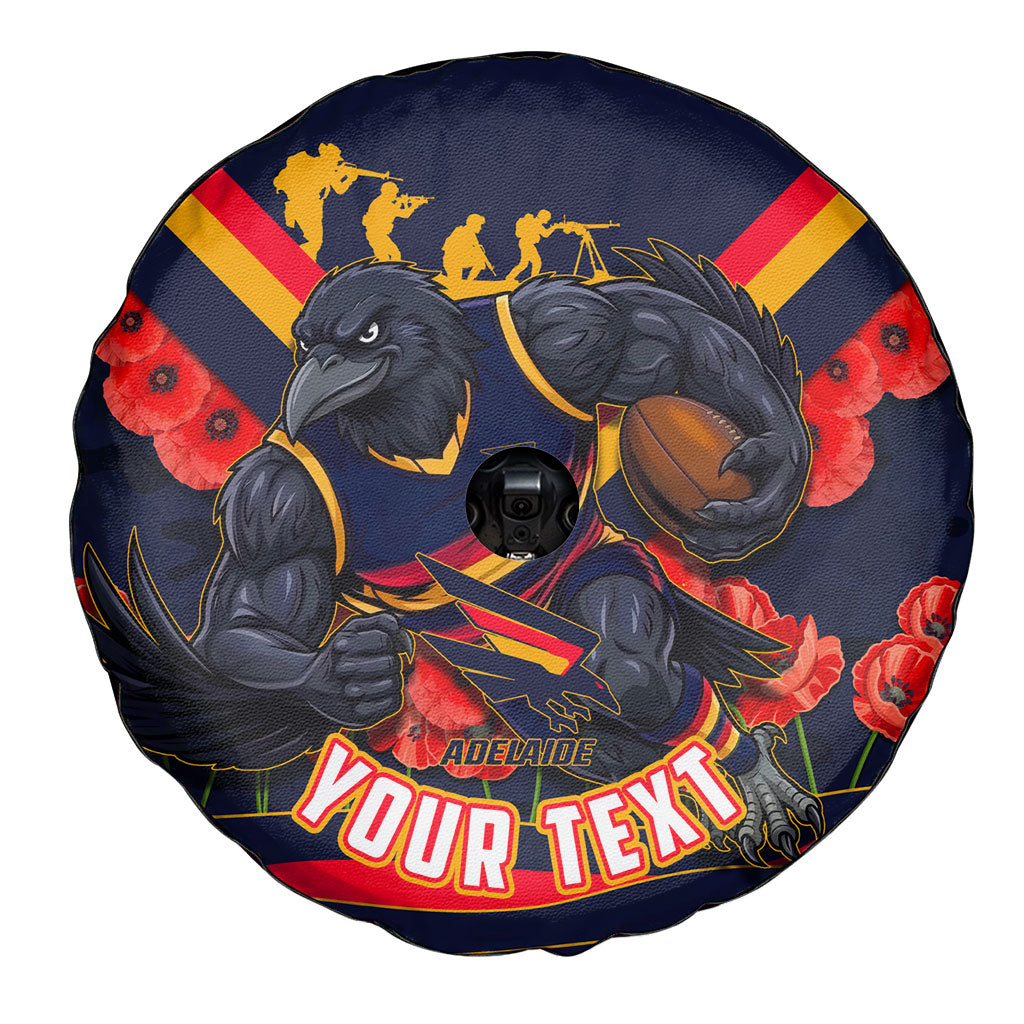 Personalised Adelaide Crows ANZAC Spare Tire Cover Military Remembrance Australian Football Mascot Camouflage