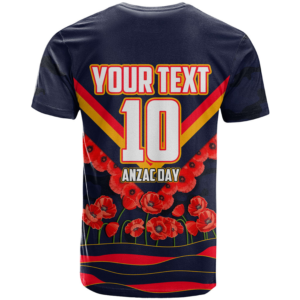 Personalised Adelaide Crows ANZAC T Shirt Military Remembrance Australian Football Mascot Camouflage