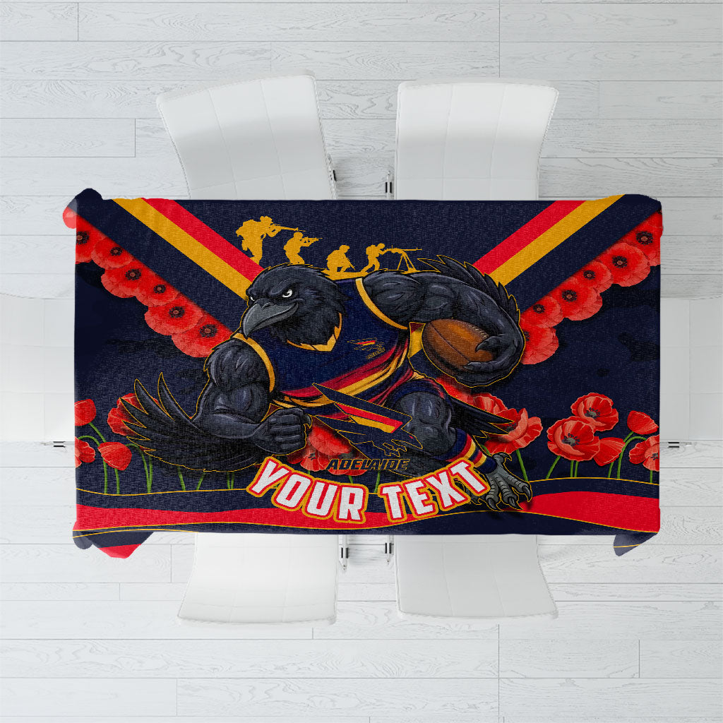 Personalised Adelaide Crows ANZAC Tablecloth Military Remembrance Australian Football Mascot Camouflage