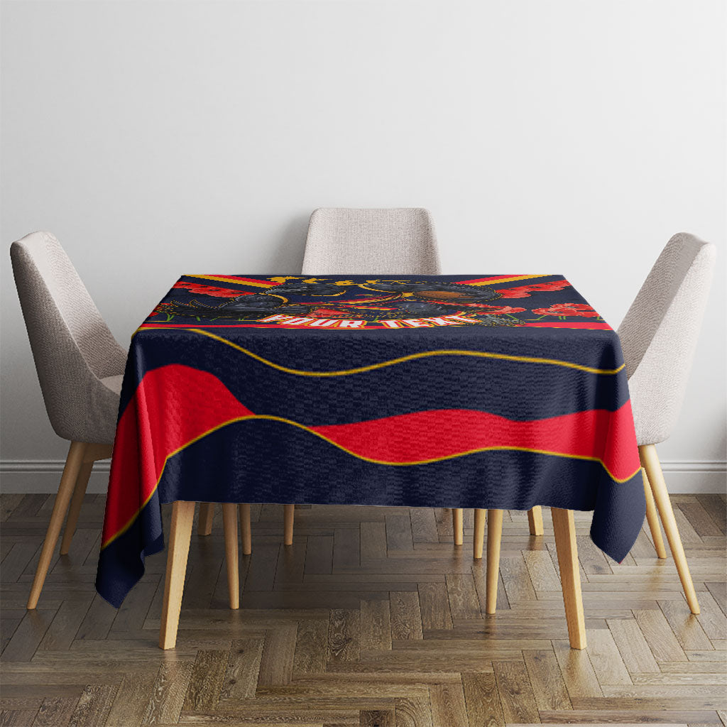 Personalised Adelaide Crows ANZAC Tablecloth Military Remembrance Australian Football Mascot Camouflage