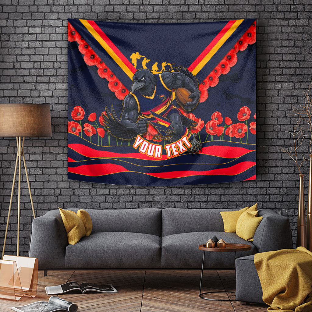 Personalised Adelaide Crows ANZAC Tapestry Military Remembrance Australian Football Mascot Camouflage