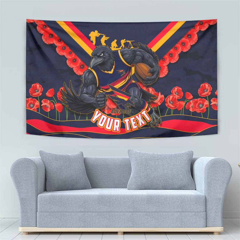 Personalised Adelaide Crows ANZAC Tapestry Military Remembrance Australian Football Mascot Camouflage