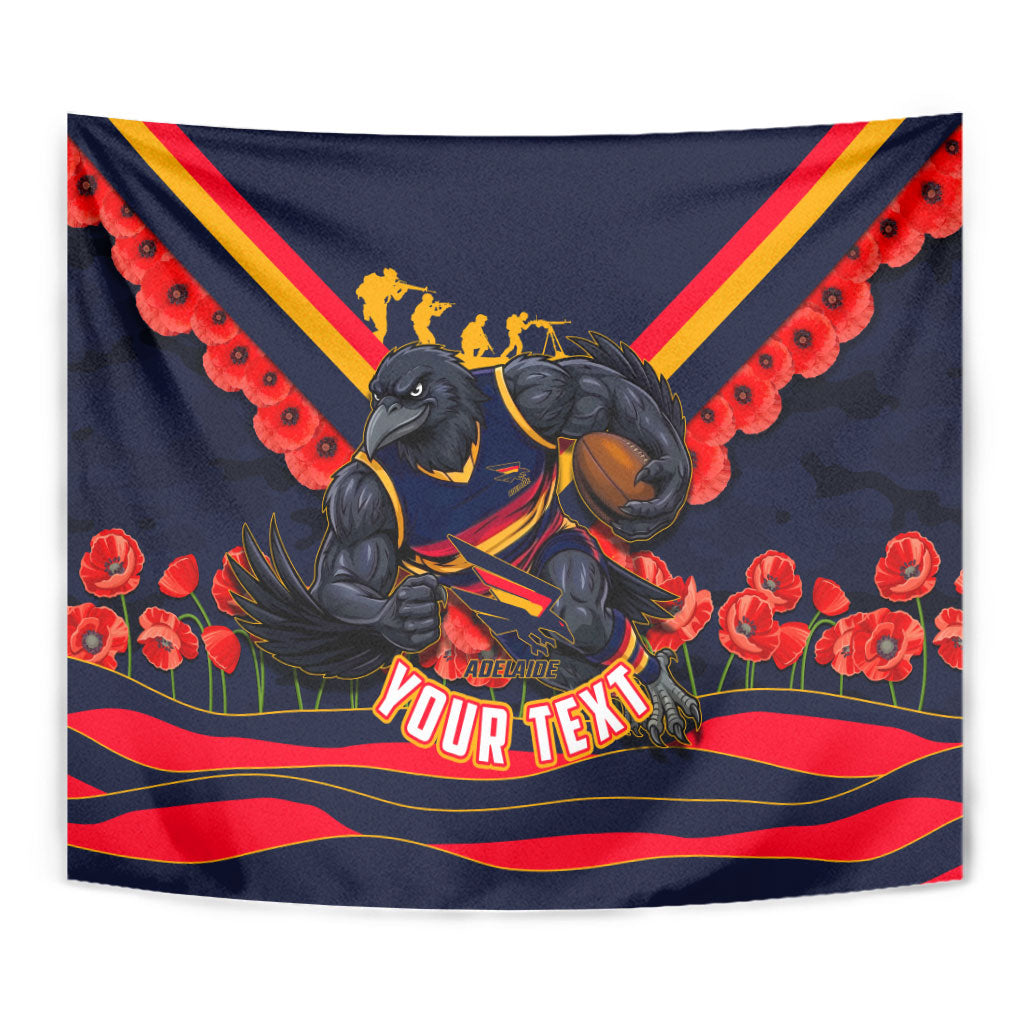 Personalised Adelaide Crows ANZAC Tapestry Military Remembrance Australian Football Mascot Camouflage