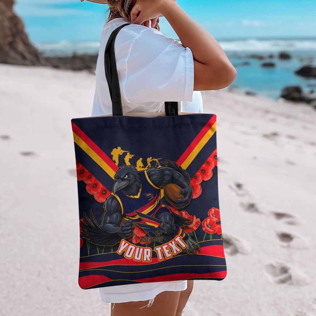 Personalised Adelaide Crows ANZAC Tote Bag Military Remembrance Australian Football Mascot Camouflage
