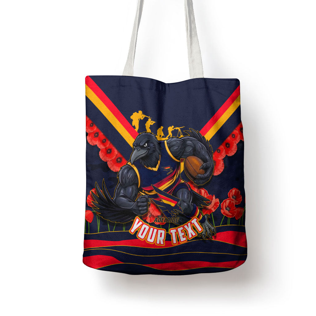 Personalised Adelaide Crows ANZAC Tote Bag Military Remembrance Australian Football Mascot Camouflage