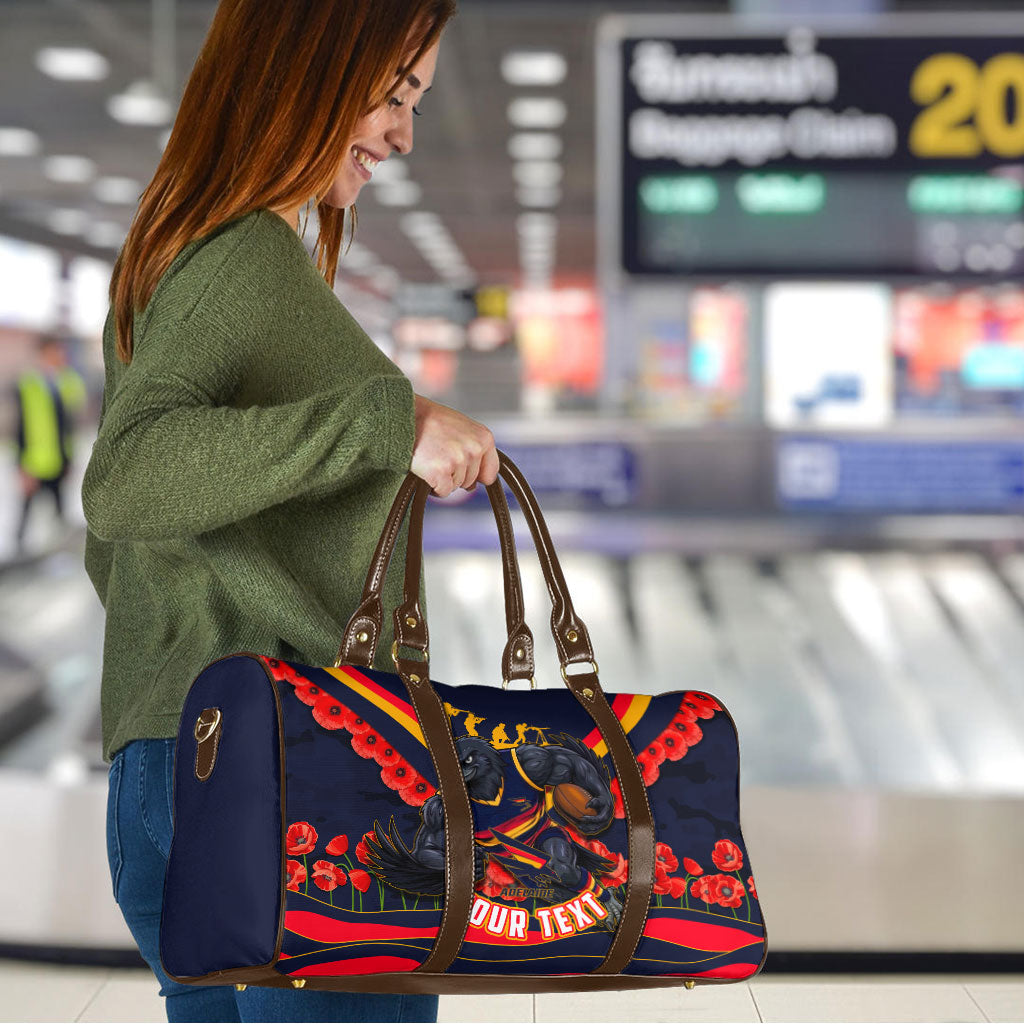 Personalised Adelaide Crows ANZAC Travel Bag Military Remembrance Australian Football Mascot Camouflage