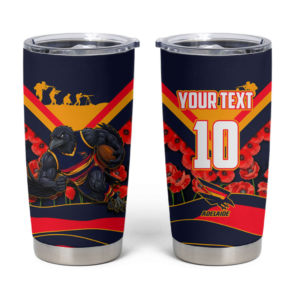 Personalised Adelaide Crows ANZAC Tumbler Cup Military Remembrance Australian Football Mascot Camouflage