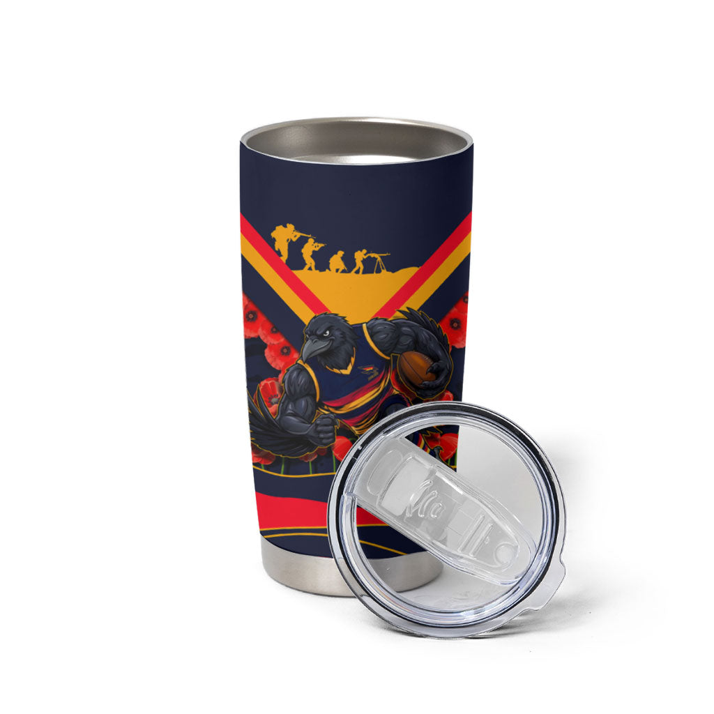 Personalised Adelaide Crows ANZAC Tumbler Cup Military Remembrance Australian Football Mascot Camouflage