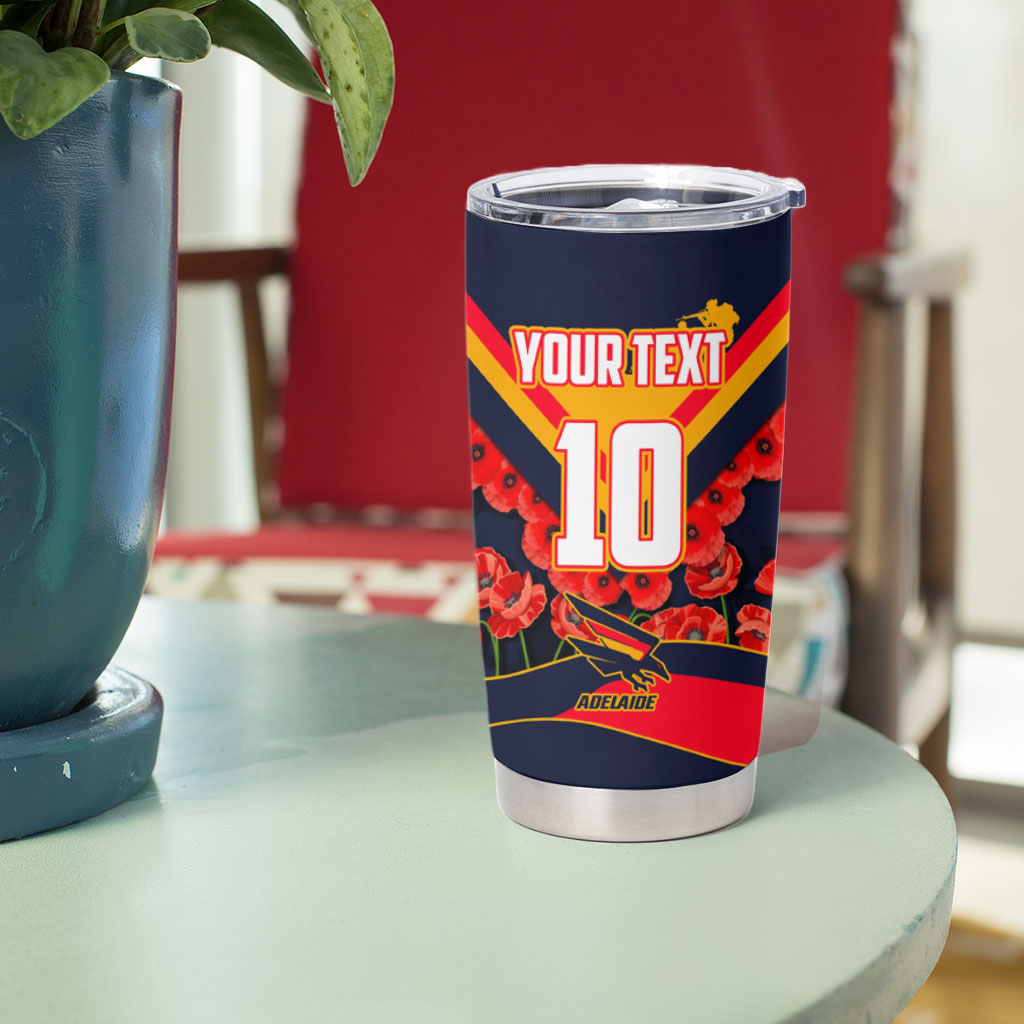 Personalised Adelaide Crows ANZAC Tumbler Cup Military Remembrance Australian Football Mascot Camouflage