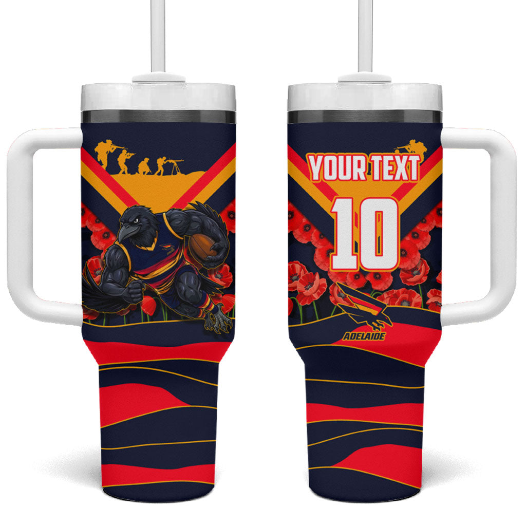 Personalised Adelaide Crows ANZAC Tumbler With Handle Military Remembrance Australian Football Mascot Camouflage
