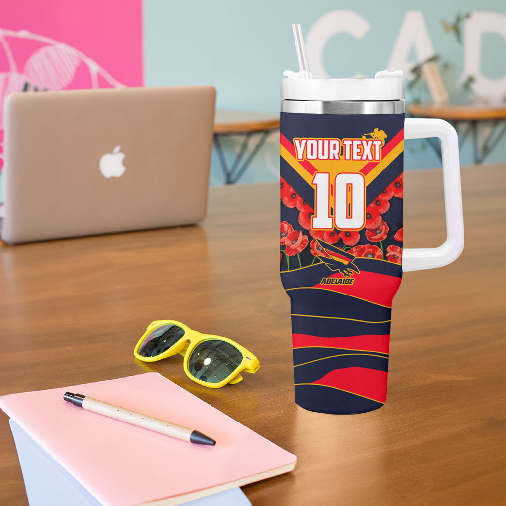 Personalised Adelaide Crows ANZAC Tumbler With Handle Military Remembrance Australian Football Mascot Camouflage