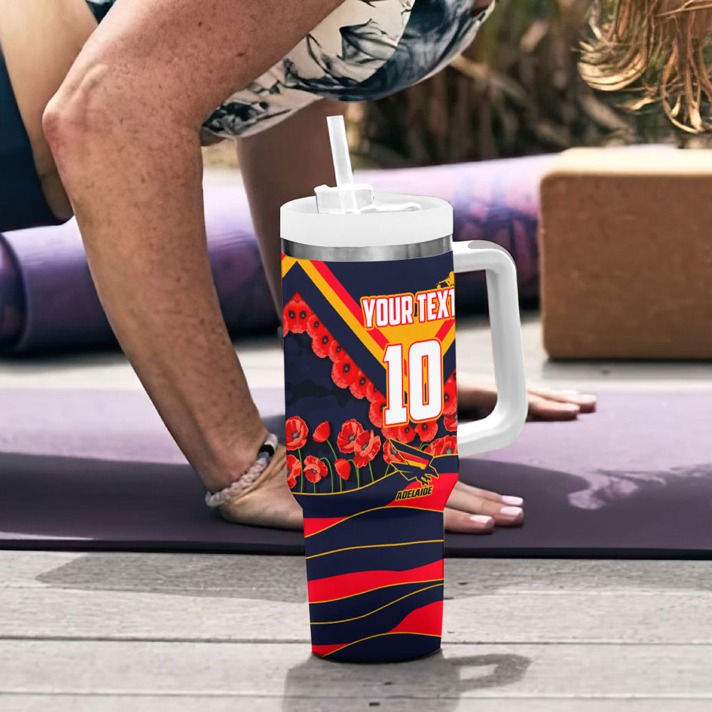 Personalised Adelaide Crows ANZAC Tumbler With Handle Military Remembrance Australian Football Mascot Camouflage