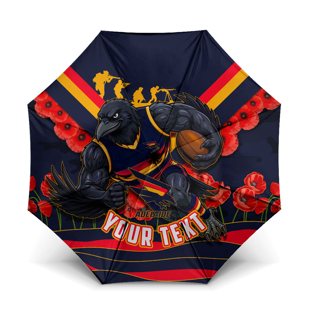 Personalised Adelaide Crows ANZAC Umbrella Military Remembrance Australian Football Mascot Camouflage