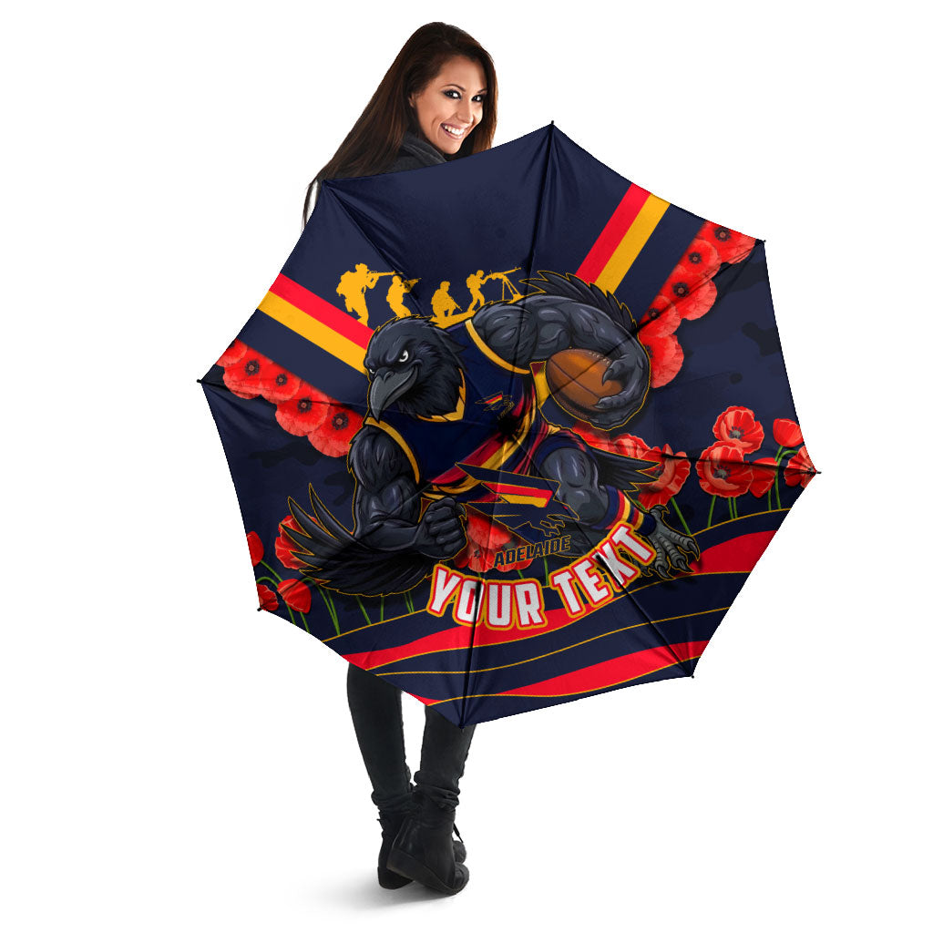 Personalised Adelaide Crows ANZAC Umbrella Military Remembrance Australian Football Mascot Camouflage
