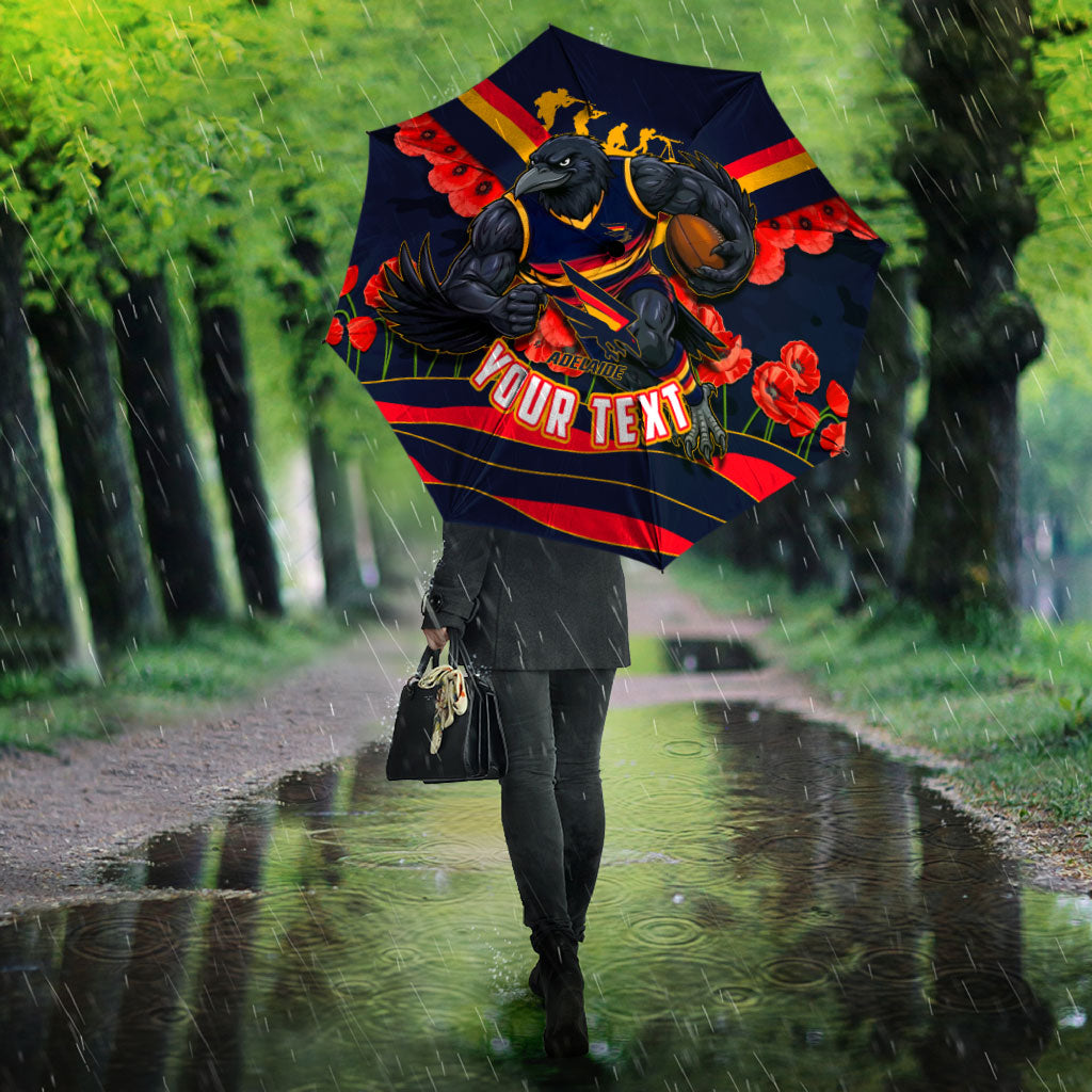 Personalised Adelaide Crows ANZAC Umbrella Military Remembrance Australian Football Mascot Camouflage