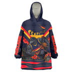 Personalised Adelaide Crows ANZAC Wearable Blanket Hoodie Military Remembrance Australian Football Mascot Camouflage