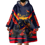 Personalised Adelaide Crows ANZAC Wearable Blanket Hoodie Military Remembrance Australian Football Mascot Camouflage