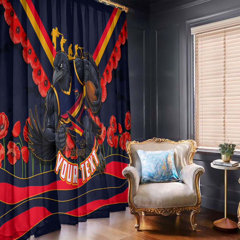 Personalised Adelaide Crows ANZAC Window Curtain Military Remembrance Australian Football Mascot Camouflage