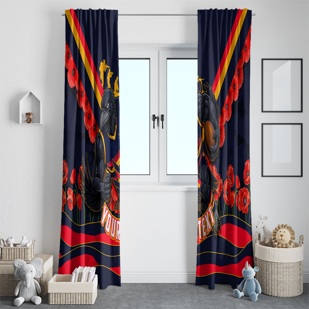 Personalised Adelaide Crows ANZAC Window Curtain Military Remembrance Australian Football Mascot Camouflage