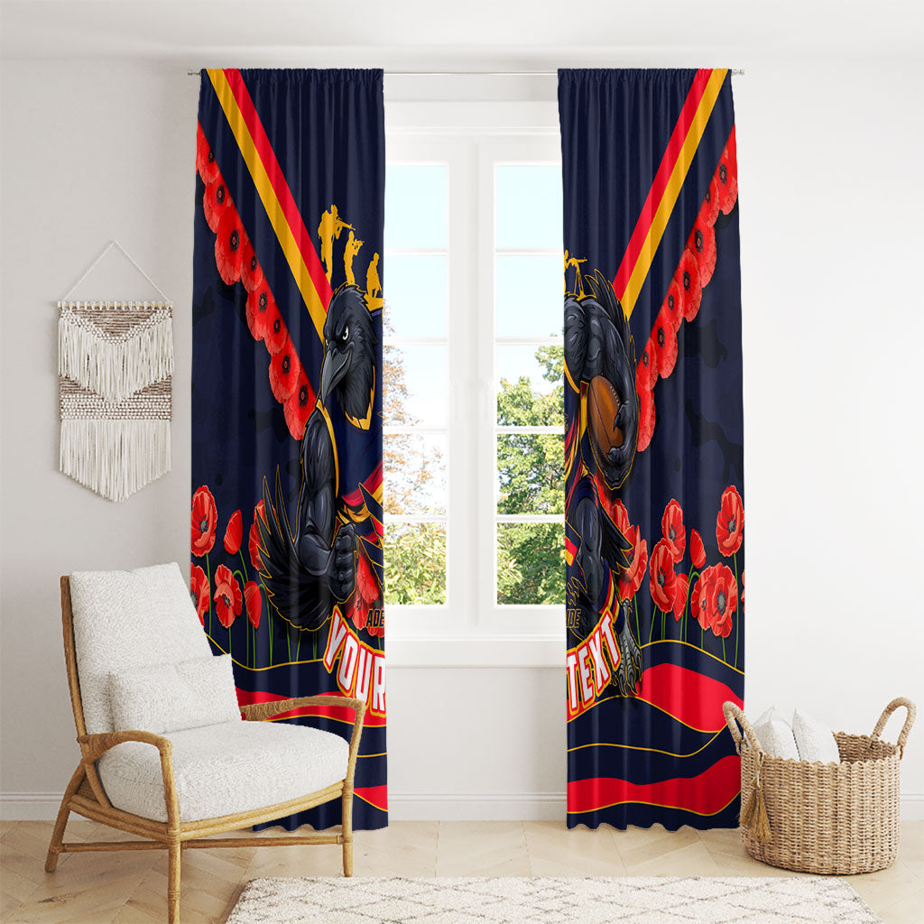 Personalised Adelaide Crows ANZAC Window Curtain Military Remembrance Australian Football Mascot Camouflage